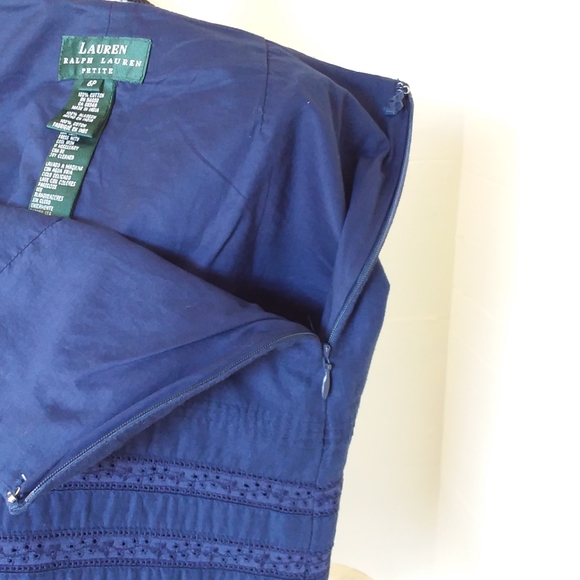 Ralph Lauren blue Cotton  eyelet  Skirt - Picture 4 of 4